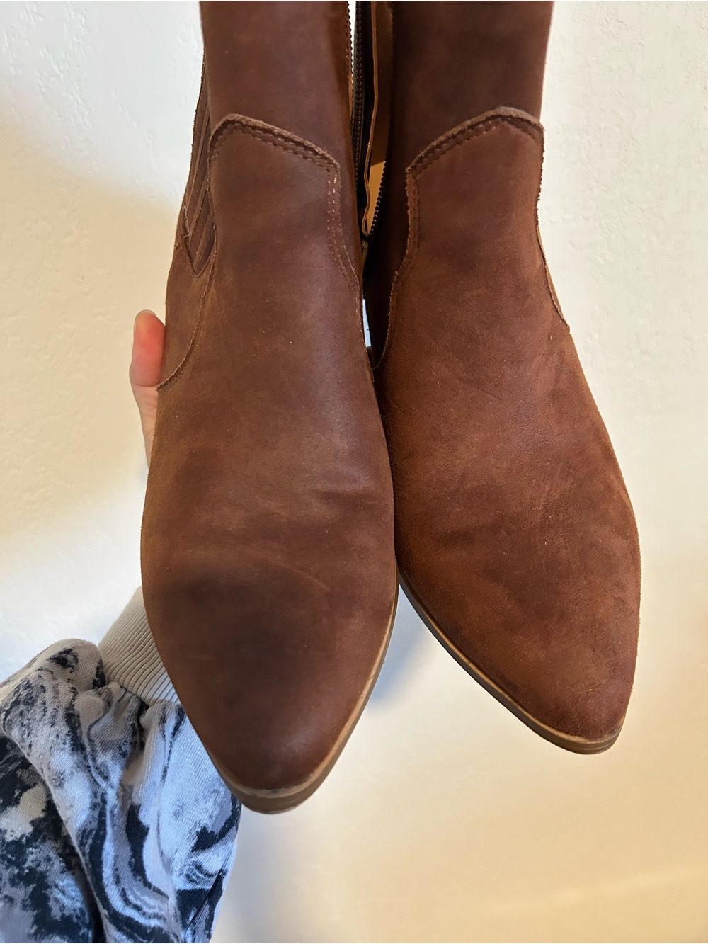 Time and Tru Brown Suede Pointed Toe Boots
